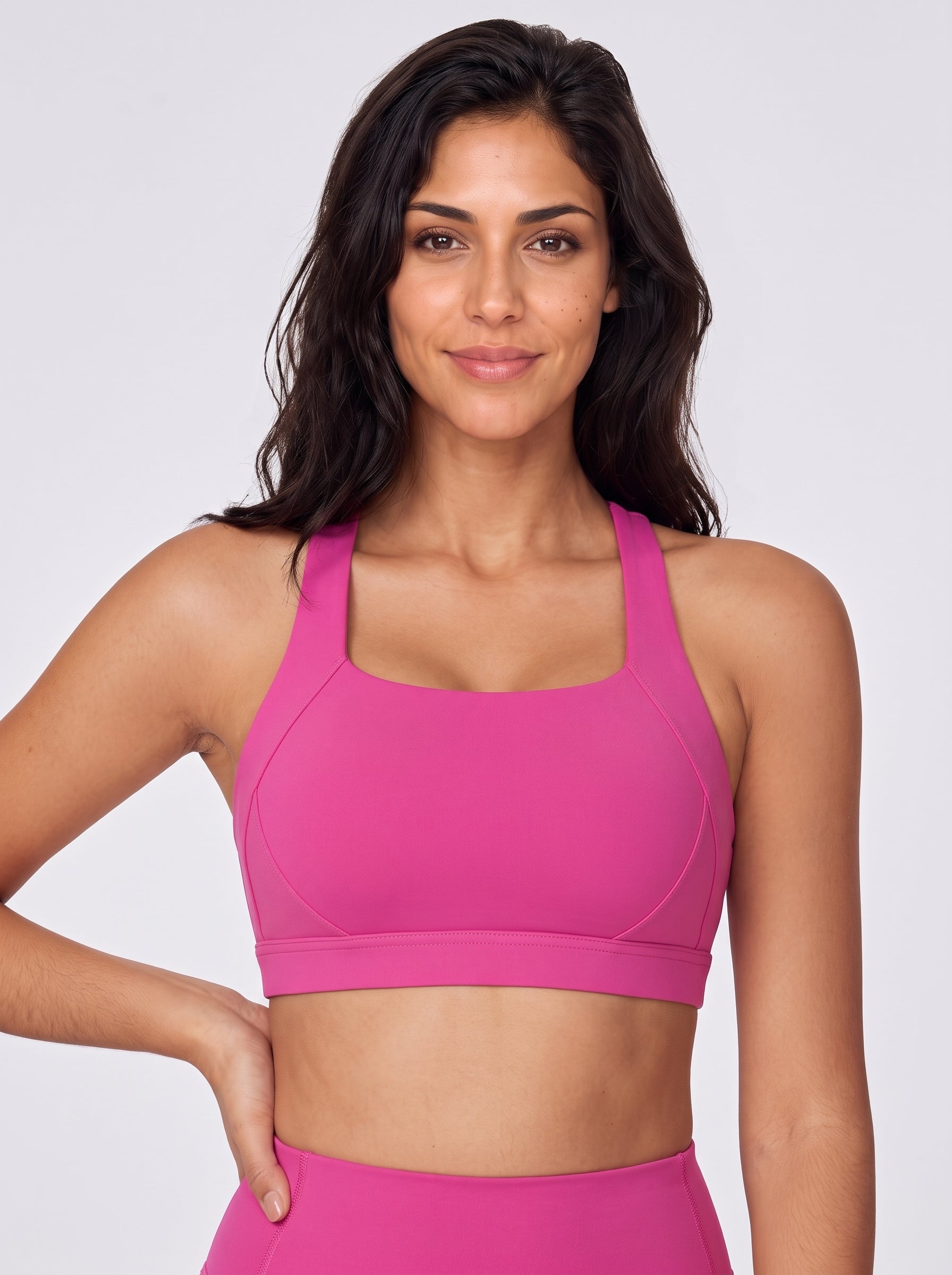 Core Pembe Geometrik Askılı Bra