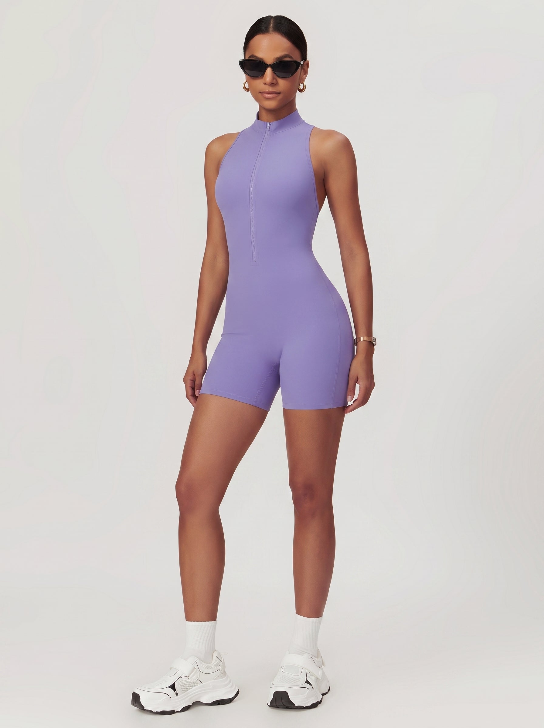 Sculpt Lila Sırt Detaylı Tulum
