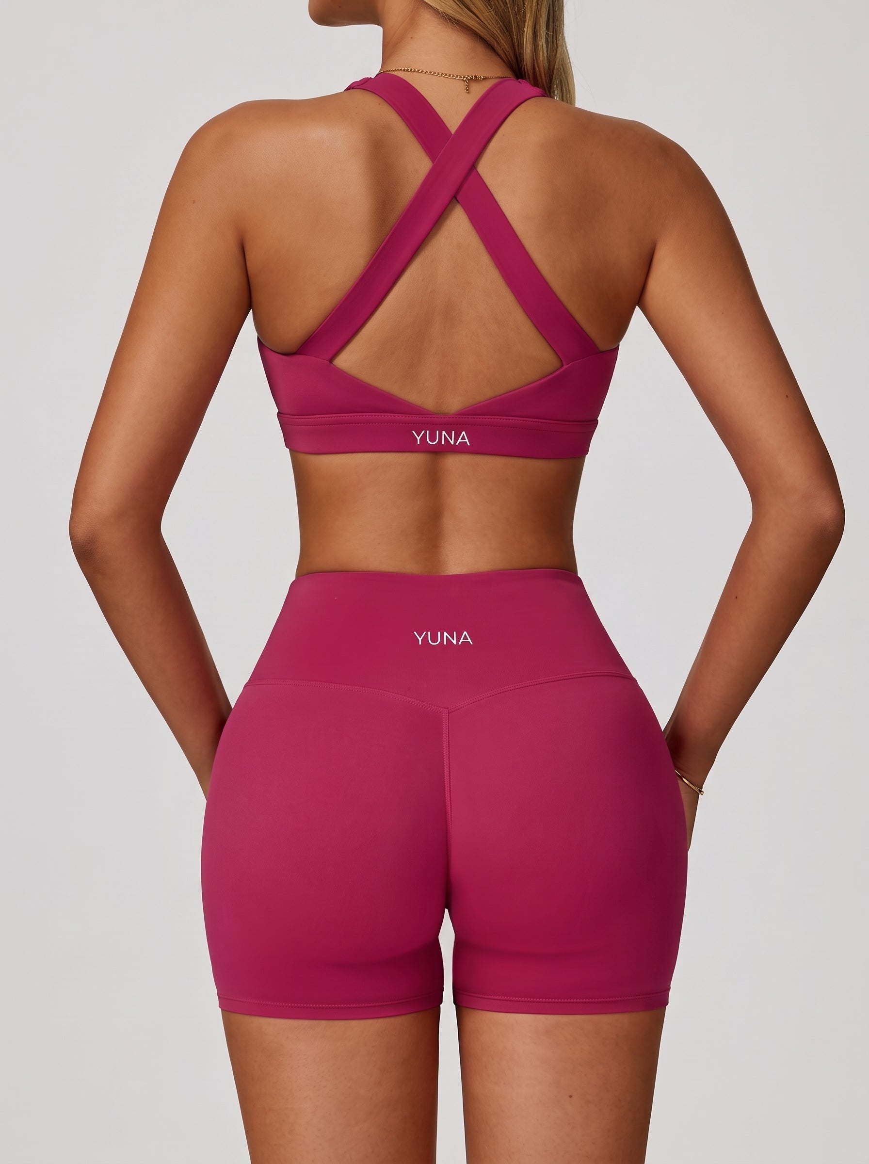 Core Koyu Pembe Geometrik Askılı Bra