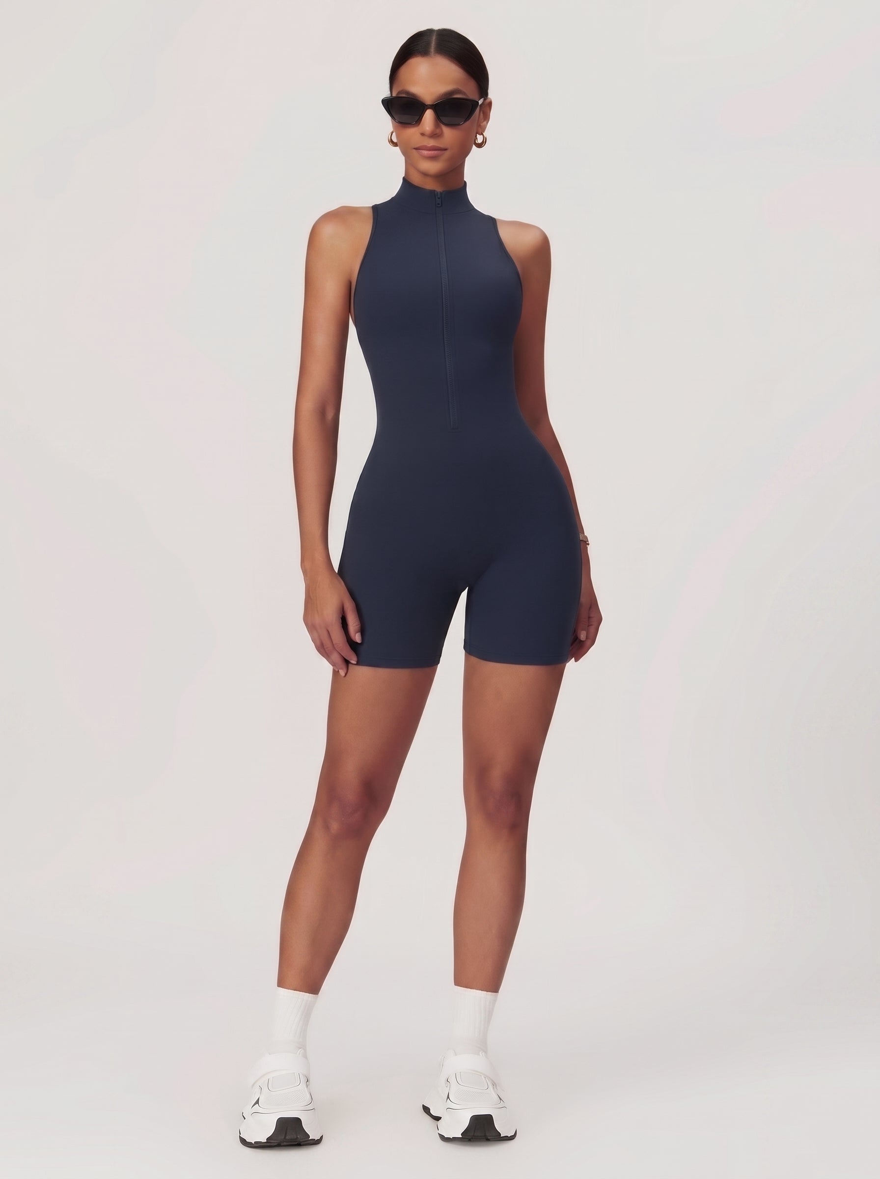 Sculpt Lacivert Sırt Detaylı Tulum